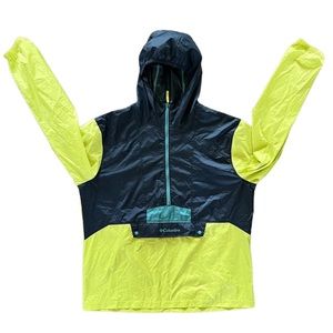Columbia multi-colored quarter zip pullover hooded windbreaker